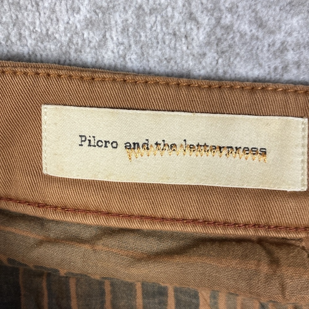 Pilcro Hyphen embroidered shorts tan size 27 boho cottagecore Aztec embroidery - Picture 5 of 10